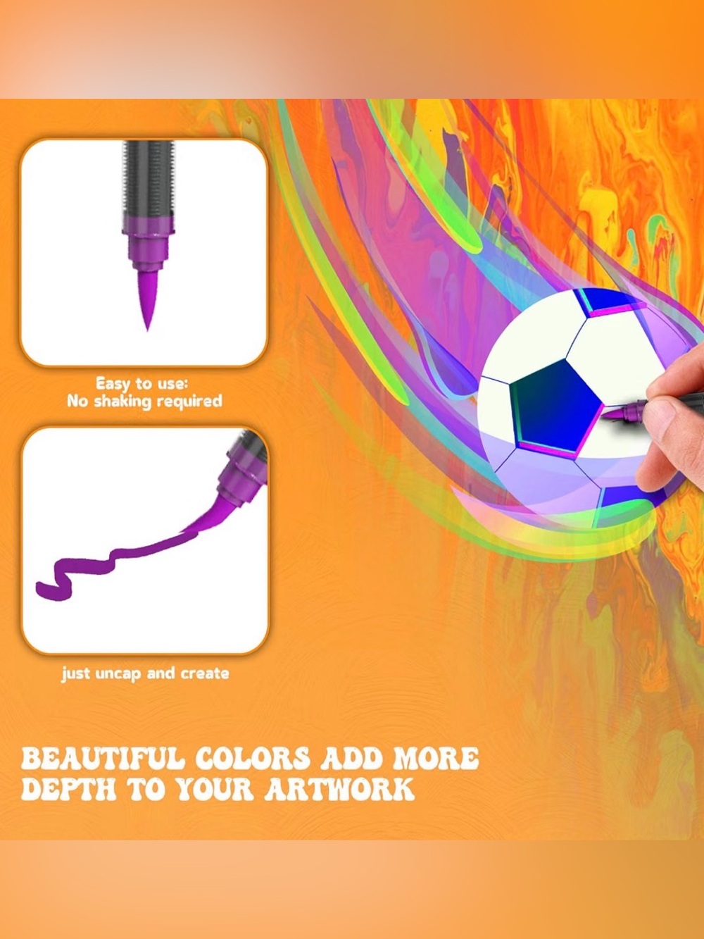 Acrylic Markers 24 colors Flexible -brush tip - Picture 4 of 11